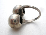 Vintage Sterling Silver Double Orb Ring by Uncas - The Jewelry Lady's Store