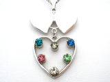 Vintage Sterling Silver Rhinestone Heart Necklace Anson - The Jewelry Lady's Store