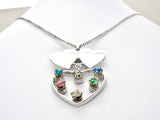 Vintage Sterling Silver Rhinestone Heart Necklace Anson - The Jewelry Lady's Store