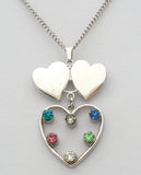 Vintage Sterling Silver Rhinestone Heart Necklace Anson - The Jewelry Lady's Store
