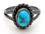 Vintage Sterling Silver Ring with Turquoise Size 5.5 - The Jewelry Lady's Store