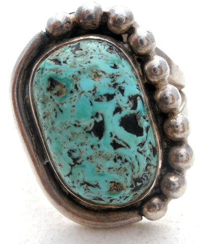 Vintage Turquoise Sterling Silver Ring Size 6.5