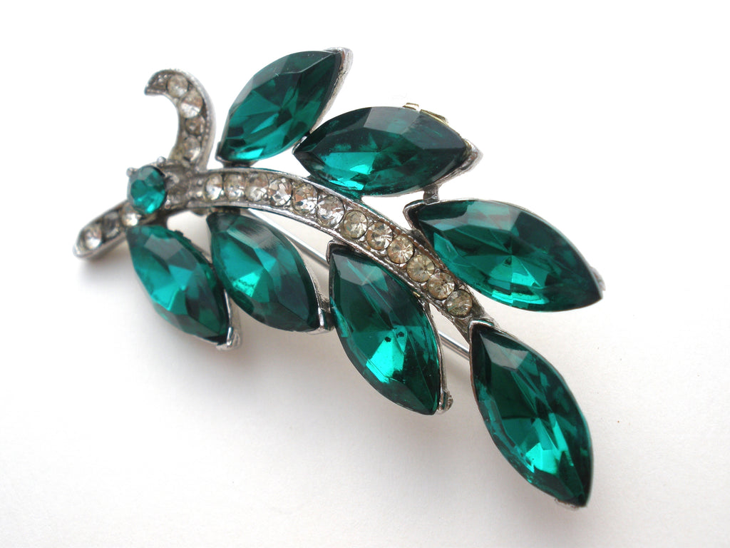 Brooches for Women Vintage Green Leaf Brooch Leaf Brooch Men And Women  Collar Pins Rhinestones Clothing Accessories Brooches in Jewelry 