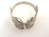 Wide Sterling Silver Butterfly Ring Size 8.5 - The Jewelry Lady's Store