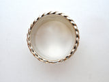 Wide Braided Band Ring Sterling Silver Vintage - The Jewelry Lady's Store