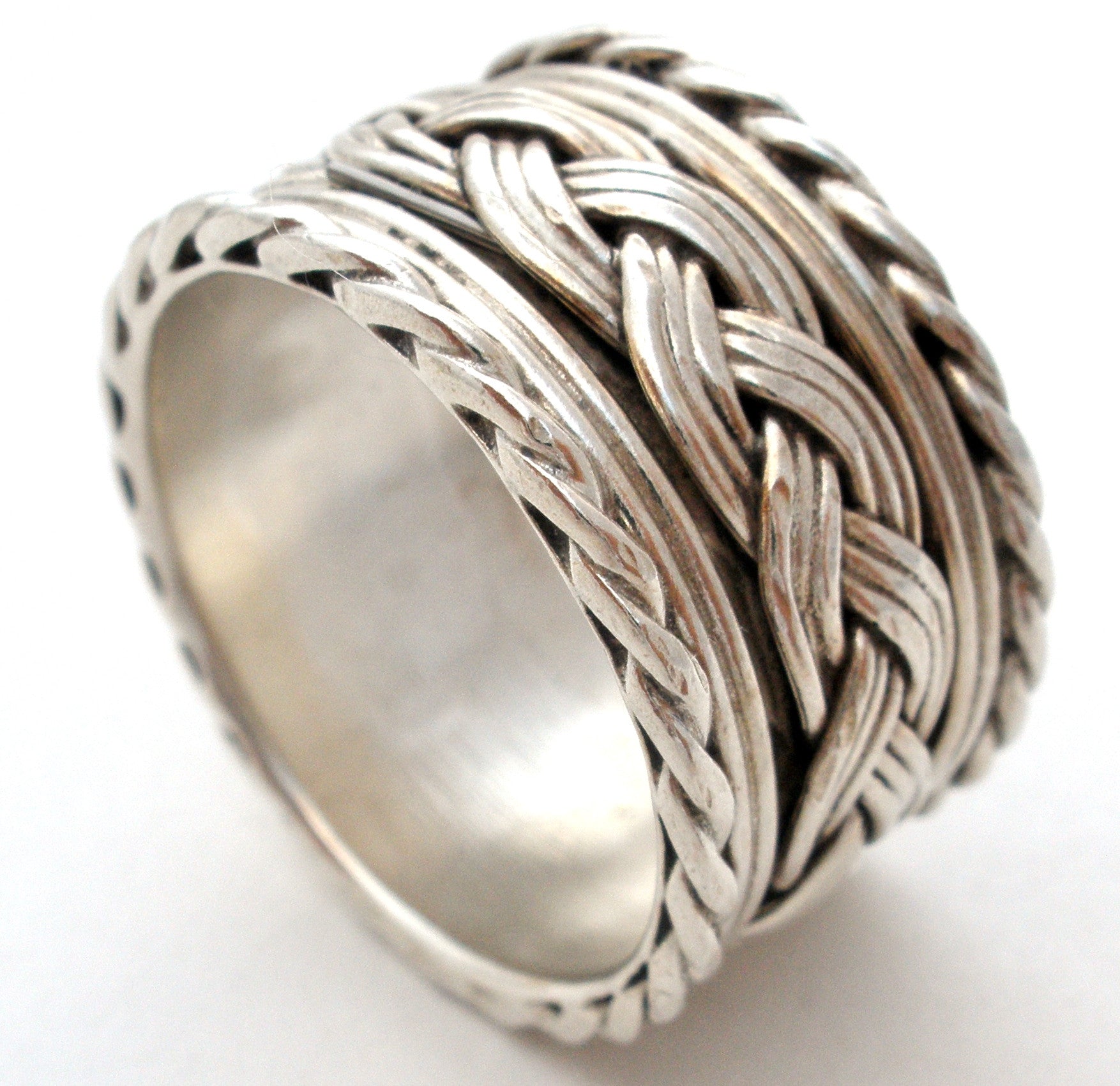 Wide Braided Band Ring Sterling Silver Vintage – The Jewelry Lady's Store