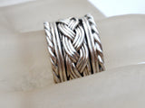 Wide Braided Band Ring Sterling Silver Vintage - The Jewelry Lady's Store
