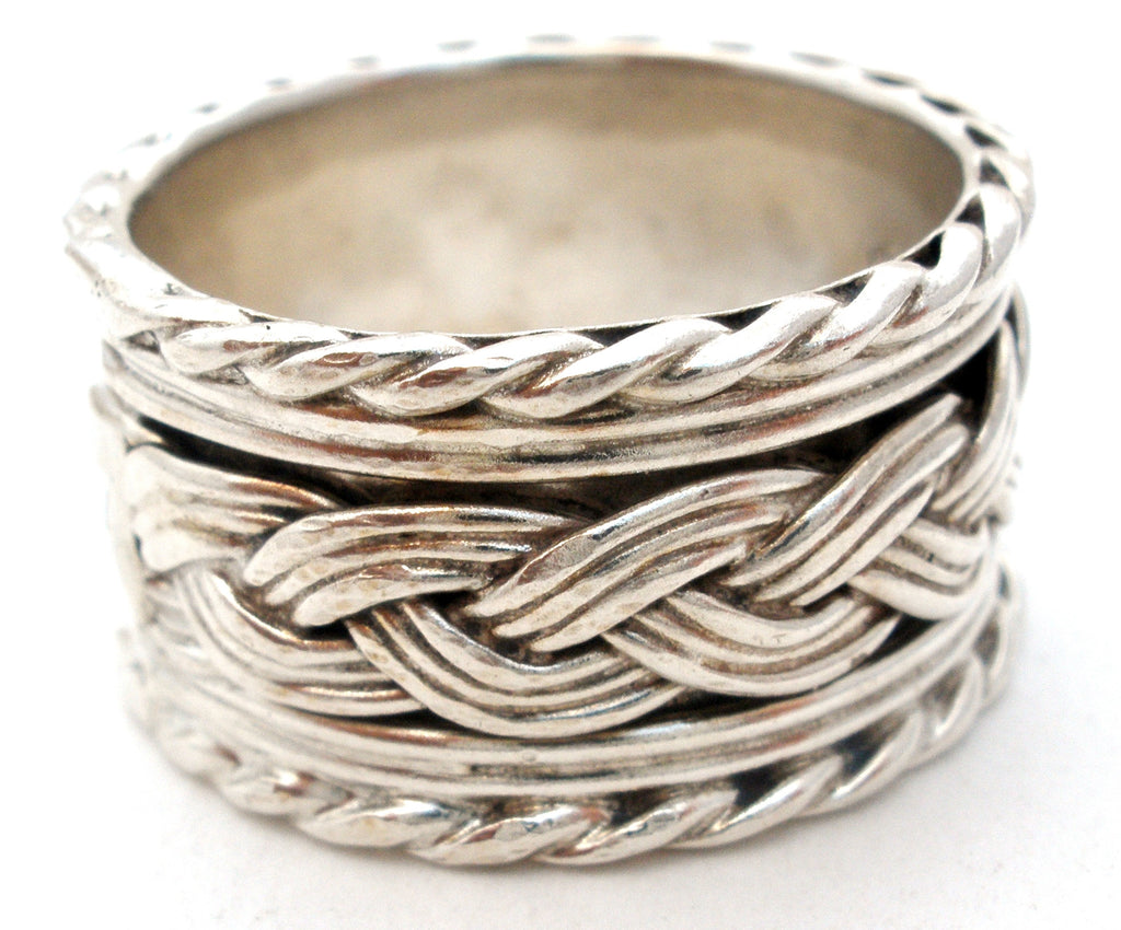 Wide Braided Band Ring Sterling Silver Vintage – The Jewelry