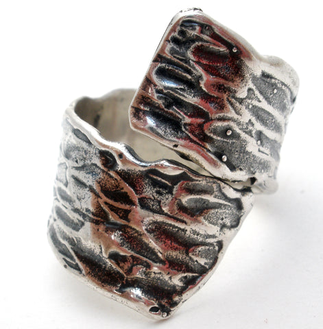 Wide Sterling Silver Bypass Knuckle Ring Size 7