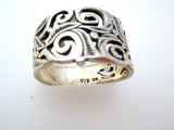 Wide Sterling Silver Open Work Band Size 8 - The Jewelry Lady's Store